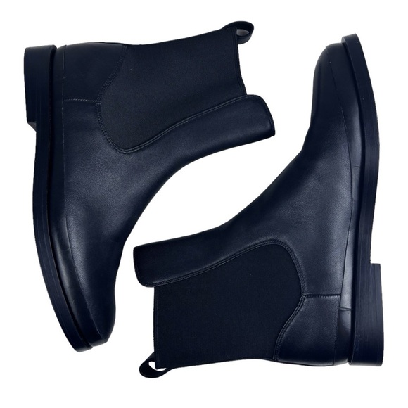 VINCE CECYL BLACK LEATHER PULL ON ANKLE CLASSIC CHELSEA BOOTS - Picture 7 of 15